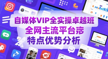 自媒体VIP全实操卓越班，全网主流平台特点优势分析-创业项目网