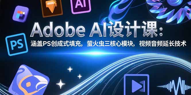 Adobe AI设计课：涵盖PS创成式填充，萤火虫三核心模块，视频音频延长技术-创业项目网