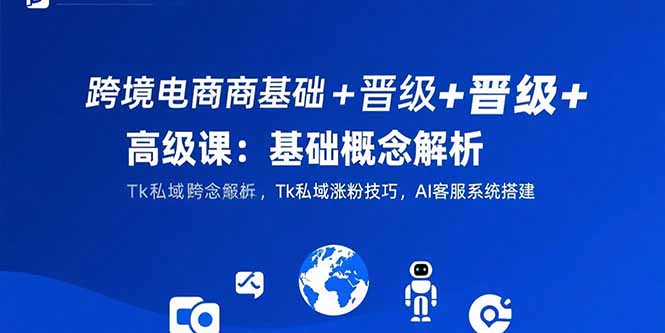 跨境电商基础+晋级+高级课：基础概念解析,Tk私域涨粉技巧,AI客服系统搭建-创业项目网