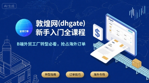 敦煌网(dhgate)新手入门全课程，B端外贸工厂转型必看，抢占海外订单-创业项目网