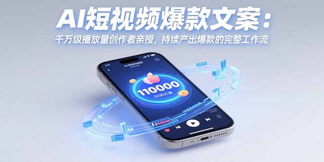 AI短视频爆款文案：千万级播放量创作者亲授，持续产出爆款的完整工作流-创业项目网
