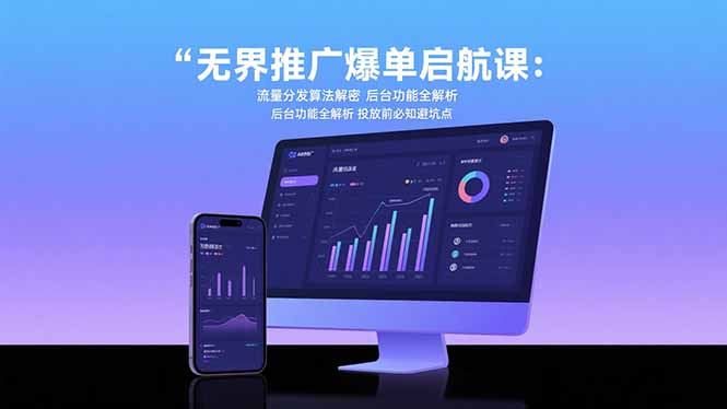 无界推广爆单启航课：流量分发算法解密 后台功能全解析 投放前必知避坑点-创业项目网
