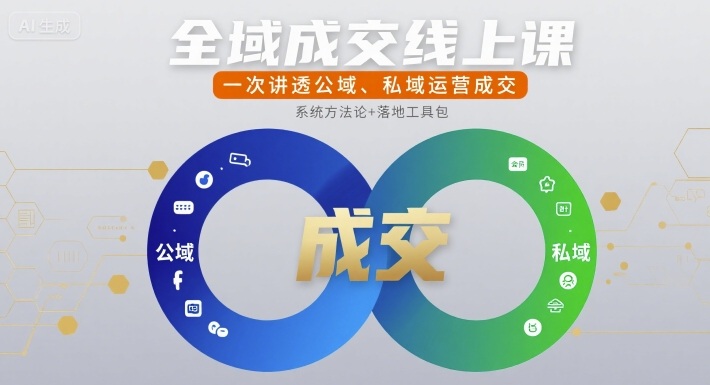 全域成交线上课，一次讲透公域、私域运营成交-创业项目网