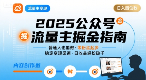 公众号流量主变现项目2025，普通人也能通过这个项目日入四位数-创业项目网