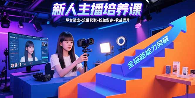 新人主播培养课：平台适应-流量获取-粉丝留存-收益提升 全链路能力突破-创业项目网