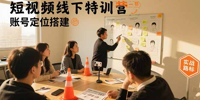 短视频线下特训营：账号定位搭建/口播号拍摄剪辑/直播间流量入口/变现实战-创业项目网