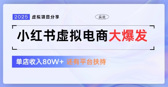 小红书虚拟店铺 蓝海项目 小白轻松一天300+-创业项目网