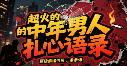 火的中年男人扎心语录，顶级情绪价值，条条爆，AI操作简单-创业项目网