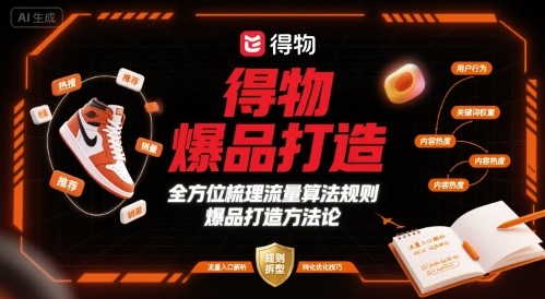 得物爆品打造，全方位梳理得物流量算法规则爆品打造规则-创业项目网