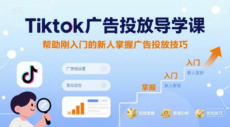 Tiktok广告投放导学课，帮助刚入门的新人掌握广告投放技巧-创业项目网