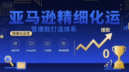 亚马逊精细化运营爆款打造体系，视频课+全套资料文档-创业项目网