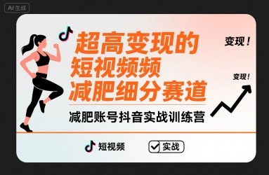 超高变现的短视频减肥细分赛道，减肥账号抖音实战训练营-创业项目网