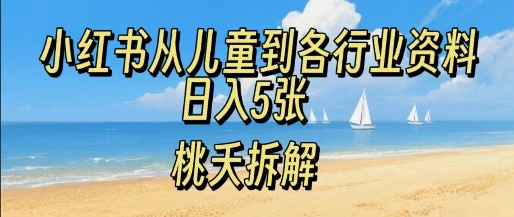 小红书从儿童到各行业学习资料，日入500+-创业项目网