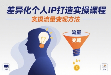 差异化个人IP打造实操课程，实操流量变现方法-创业项目网