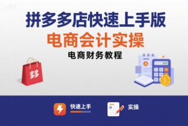 拼多多店快速上手版电商会计实操-电商财务教程-创业项目网