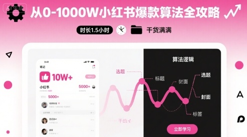 从0-1000W小红书爆款算法全攻略，时长1.5小时，干货满满-创业项目网