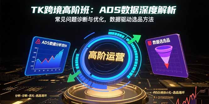 TK跨境高阶班：ADS数据深度解析，常见问题诊断与优化，数据驱动选品方法-创业项目网