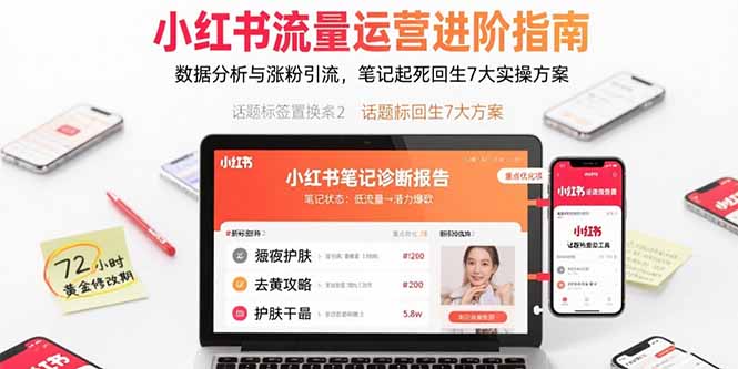 小红书流量运营进阶指南，数据分析与涨粉引流，笔记起死回生7大实操方案-创业项目网