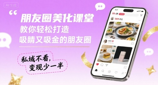 朋友圈美化课堂，教你轻松打造，吸睛又吸金的朋友圈，私域不看，变现少一半-创业项目网