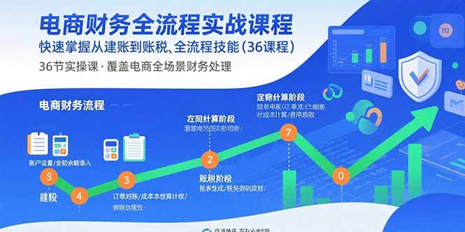 电商财务全流程实战课程：快速掌握从建账到报税的全流程技能（36节课）-创业项目网