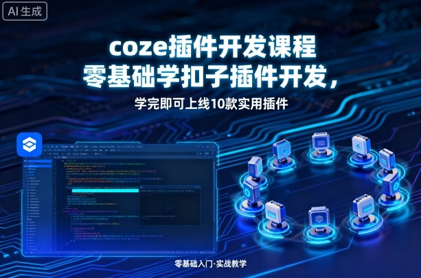coze插件开发课程，零基础学扣子插件开发，学完即可上线10款实用插件-创业项目网