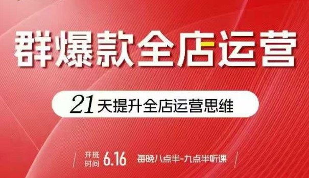 贾真电商群爆款全店运营，21天提升全店运营思维，起店、全店运营爆款不断-创业项目网
