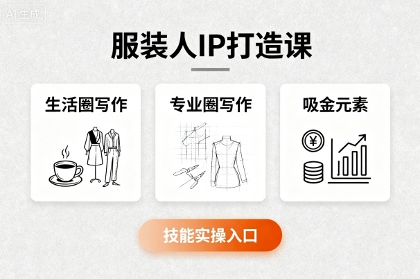 服装人IP打造课，文案创富+生活圈写作+专业圈写作+服装人专属+吸金元素+技能实操-创业项目网