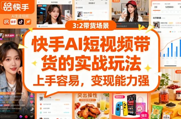快手ai短视频带货的实战玩法，上手容易，变现能力强-创业项目网