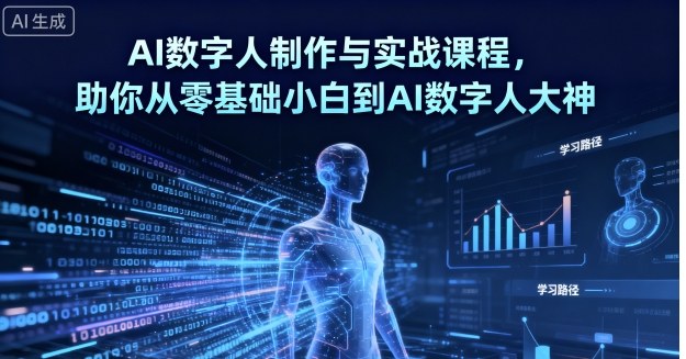 AI数字人制作与实战课程，助你从零基础小白到AI数字人大神-创业项目网