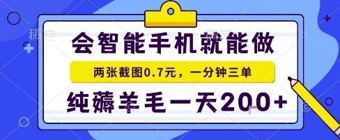 手机项目，二十秒一单，纯薅羊毛一天2张+做就有-创业项目网