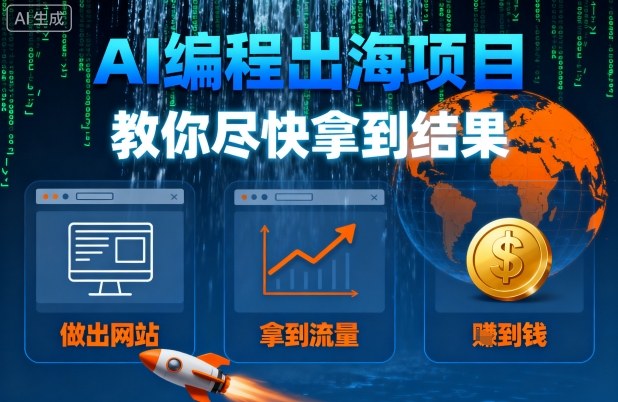 AI编程出海项目，教你尽快拿到结果-做出网站、拿到流量、賺到钱-创业项目网