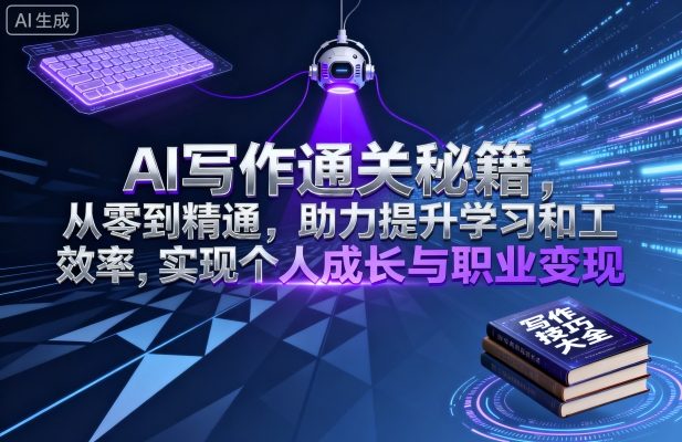 AI写作通关秘籍，从零到精通，助力提升学习和工作效率，实现个人成长与职业变现-创业项目网