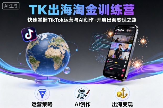 TK出海淘金训练营,助你快速掌握TikTok运营与AI创作,开启出海变现之路-创业项目网