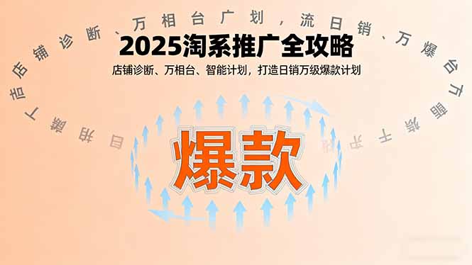 2025淘系推广全攻略，店铺诊断、万相台、智能计划，打造日销万级爆款计划-创业项目网