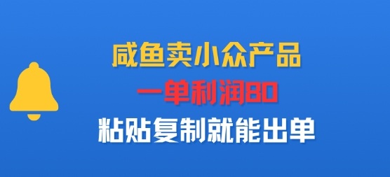 闲鱼卖小众产品，一单利润80，粘贴复制就能出单-创业项目网