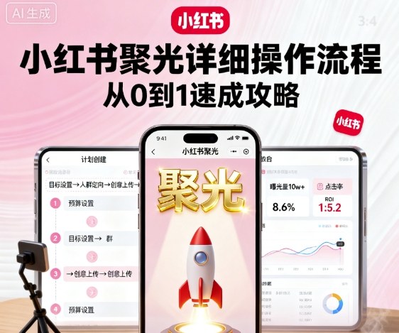 小红书聚光详细操作流程，小红书聚光从0到1速成攻略-创业项目网