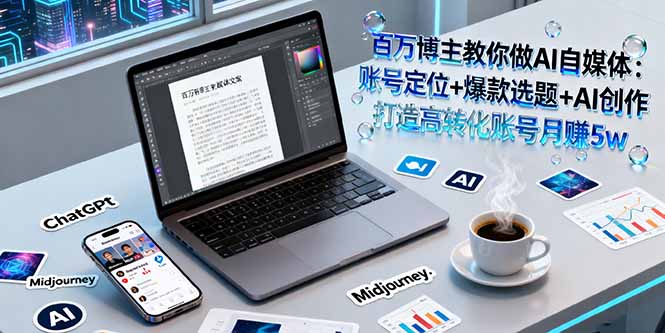 百万博主教你做AI自媒体：账号定位+爆款选题+AI创作 打造高转化账号月赚5w-创业项目网