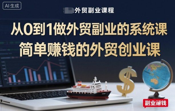 从0到1做外贸副业的系统课，简单賺钱的外贸创业课-创业项目网