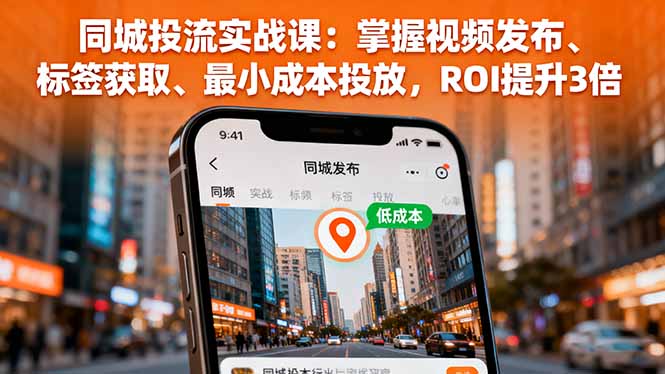 同城投流实战课：掌握视频发布、标签获取、最小成本投放，ROI提升3倍-创业项目网