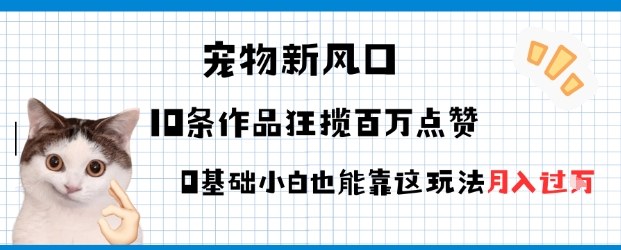 宠物粉暴利新风口，0基础小白也能靠这套玩法月入过万-创业项目网