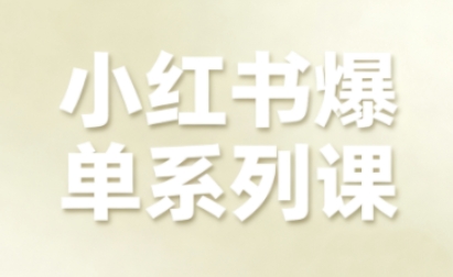 小红书爆单系列课，聚焦小红书电商全链路增长-创业项目网