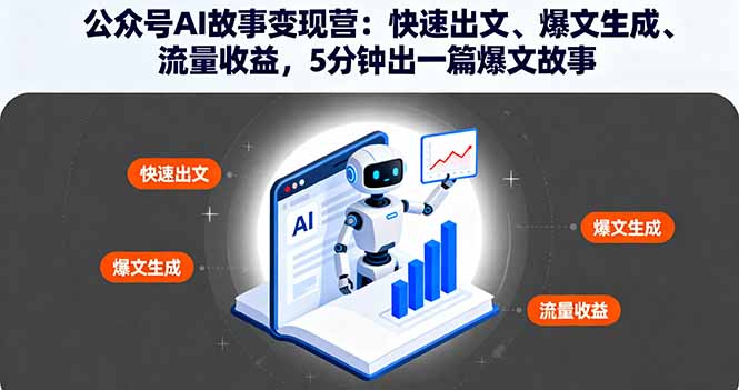 公众号AI故事变现营：快速出文、爆文生成、流量收益，5分钟出一篇爆文故事-创业项目网