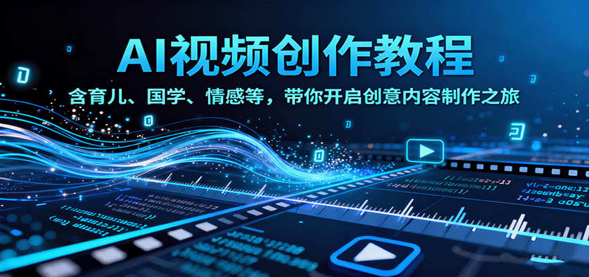 AI视频创富课，含育儿、国学、情感等，带你开启创意内容制作之旅-创业项目网