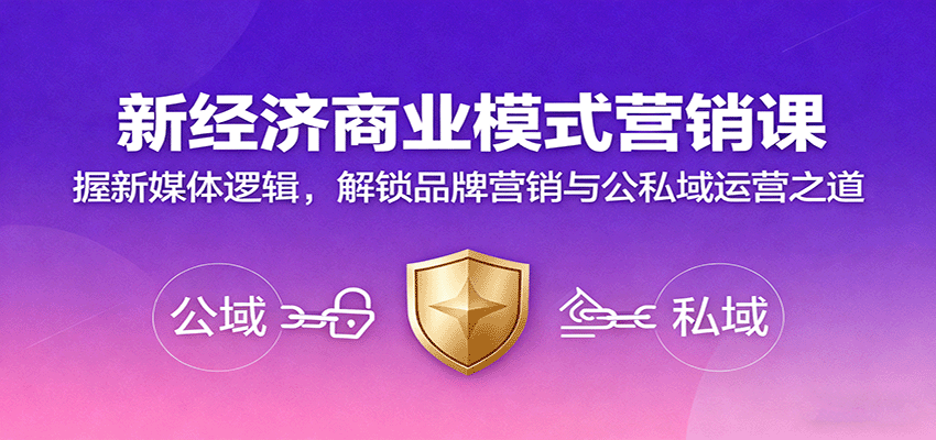 新经济商业模式营销课，握新媒体逻辑，解锁品牌营销与公私域运营之道-创业项目网