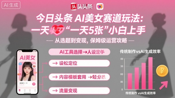 今日头条AI美女赛道玩法，一天轻松500+，小白轻松上手-创业项目网