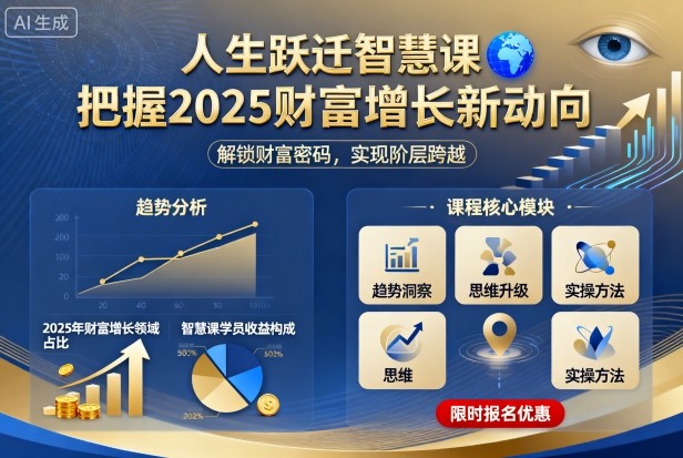 人生跃迁智慧课，把据2025财富增长新动向-创业项目网