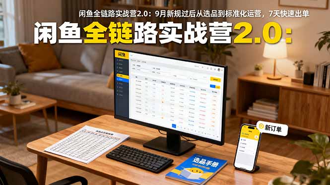 闲鱼全链路实战营2.0：9月新规过后从选品到标准化运营，7天快速出单-创业项目网
