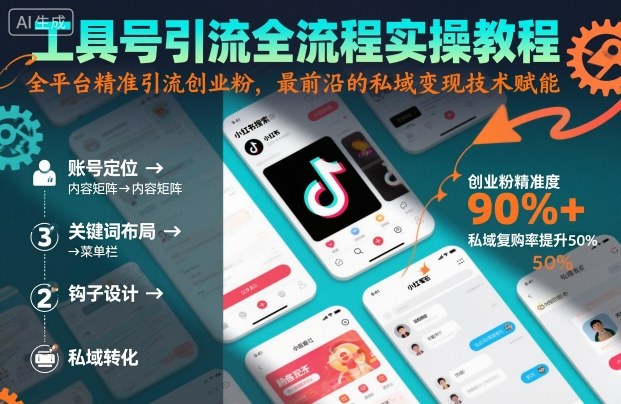 工具号引流全流程保姆级实操教程，全平台精准引流创业粉，最前沿的私域变现技术赋能-创业项目网