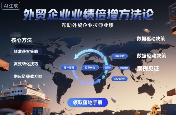 外贸企业业绩倍增方法论，帮助外贸企业拉伸业绩-创业项目网