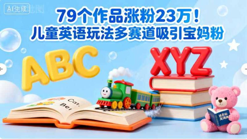 79个作品涨粉23w!儿童英语玩法多赛道吸引宝妈粉-创业项目网